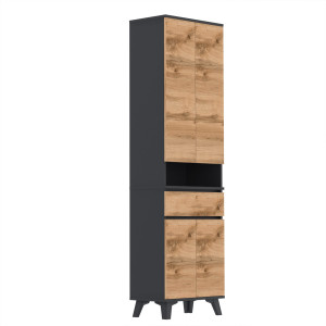 Szafka 60x30D1N2 komoda wysoka Supra T2 CZARNY WOTAN
