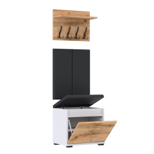 Garderoba 50x36P2WPB szafka na buty wieszak Biały Wotan