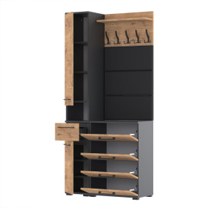 Garderoba 90x30cm Altus60 Supra2 3PanD2N1 Czarny Lancelot