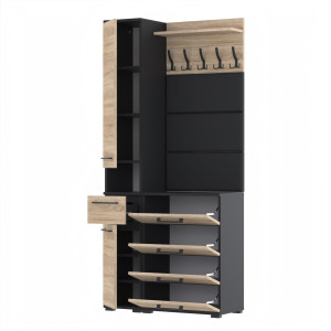 Garderoba 90x30cm Altus60 Supra2 3PanD2N1 Czarny Sonoma