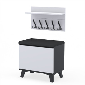 Szafka na buty z wieszakiem 60x30WP60 S2D1 CZA-BIA