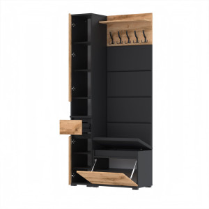Garderoba 90x30cm Supra30-VB-2-N1 - Czarny-Wotan