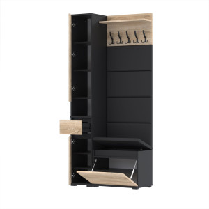 Garderoba 90x30cm Supra30-VB-2-N1 - Czarny-Sonoma