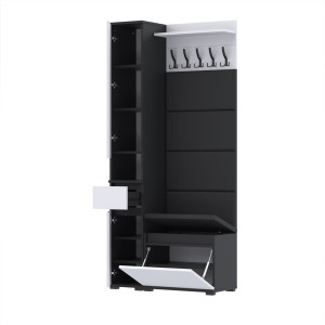 Garderoba 90x30cm Supra30-VB-2-N1 - Czarny-Biały