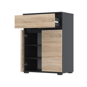 Szafka na buty z szufladą Tres 60x30 Czarny Dąb Sonoma