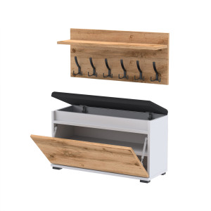 Szafka na buty z wieszakiem VB100x30WP100 N1D1 Biały, Wotan
