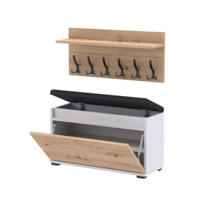 Szafka na buty z wieszakiem VB100x30WP100 N1D1 Biały, Artisan