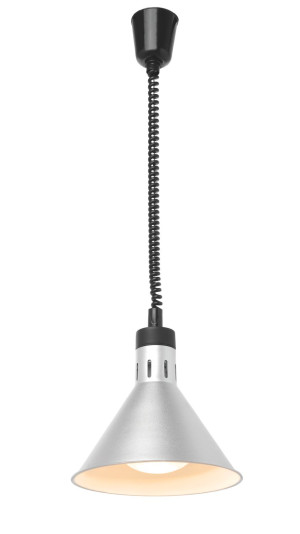 Lampa do podgrzewania potraw wisząca stożkowa HENDI srebrny 230V/250W 275x(H)250mm