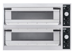 Piec do pizzy Trays 44 Glass Prismafood 2 komory 400V/13800W 1100x964x(H)745mm