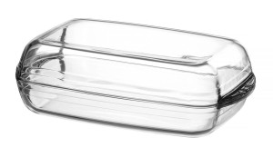 Naczynie żaroodporne podwójne OVENCHEF Duralex transparentny 355x220x(H)110mm