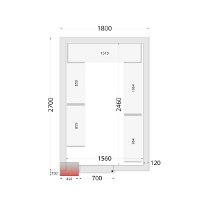 Panele do pomieszczenia chłodniczego 120 mm CR 180x270x220 | TEFCOLD
