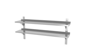 Półka wisząca przestawna podwójna z 2 konsolami HENDI 1400x300x(H)600mm