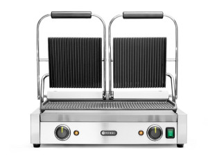 Grill kontaktowy podwójny Ryflowany HENDI góra i dół ryflowane 230V/3600W 570x395x(H)510mm