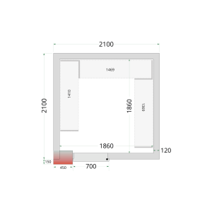 Panele do pomieszczenia chłodniczego 120 mm CR 210x210x220 | TEFCOLD
