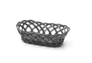 Koszyk pleciony HENDI owalny czarny 225x130x(H)55mm
