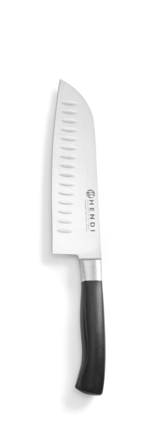 Nóż Santoku HENDI Profi Line szlif kulowy czarny (L)310mm
