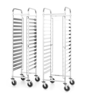 Wózek do transportu blach 15x 600x400 HENDI Kitchen Line 15 prowadnic na tace 600x400 srebrny 470x620x(H)1735mm