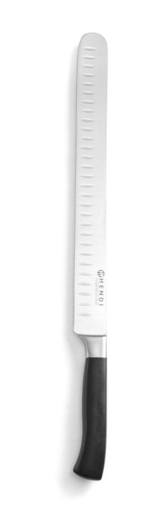 Nóż do szynki i łososia HENDI Profi Line szlif kulowy czarny (L)430mm