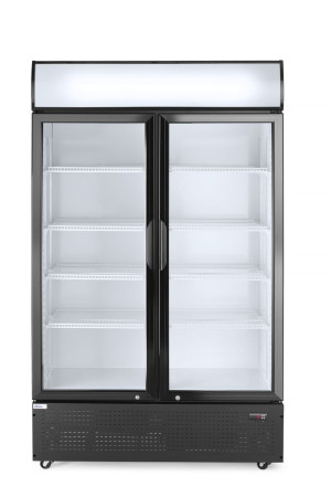 Lodówka barowa z podświetlanym panelem 2-drzwiowa Arktic 512L czarny 220-240V/510W 1120x585x(H)1900mm