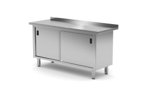 Stół przyścienny szafka z drzwiami suwanymi - spawany HENDI Profi Line 1600x600x(H)850mm