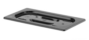 Pokrywka z czarnego poliwęglanu do pojemników GN HENDI GN 1/4 czarny 265x162mm