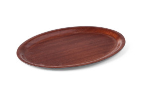 Taca do serwowania laminowana antypoślizgowa owalna HENDI mahoniowy 230x160mm