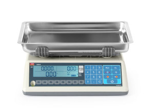 TEM - Waga kalkulacyjna LCD z legalizacją seria EGE głęboka szalka 30 kg TEM 355x330x(H)155mm