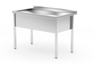 Stół z basenem - spawany jednokomorowy głębokość 700 mm wysokość komory 300 mm HENDI Profi Line 800x700x(H)850mm