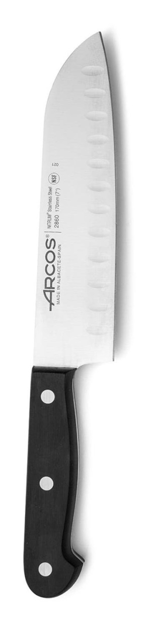 Nóż Santoku ze szlifem kulowym seria UNIVERSAL Arcos czarny (L)290mm