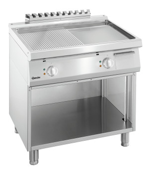 Płyta grillowa elektryczna 700, szer. 800, Gładka 1/2 + Ryflowana 1/2, OP Bartscher