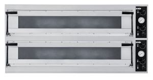 Piec do pizzy Trays 66L Glass Prismafood 2 komory 400V/20400W 1500x964x(H)745mm
