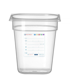 Pojemnik GN 1/6 HACCP HENDI GN 1/6 3,4L transparentny 176x162x(H)200mm