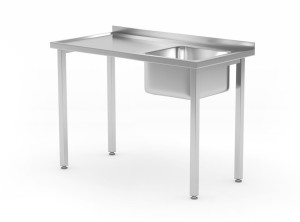 Stół ze zlewem - skręcany głębokość 600 mm HENDI Budget Line zlew po prawej 1000x600x(H)850mm