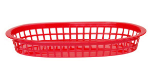 Koszyk do pieczywa owalny HENDI czerwony 6 szt. 275x175x(H)38mm