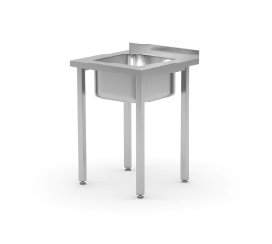 Stół ze zlewem - skręcany głębokość 600 mm HENDI Budget Line zlew wyśrodkowany 600x600x(H)850mm