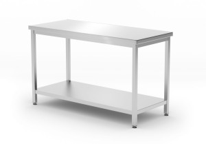 Stół centralny z półką - skręcany głębokość 600 mm HENDI Budget Line 1200x600x(H)850mm