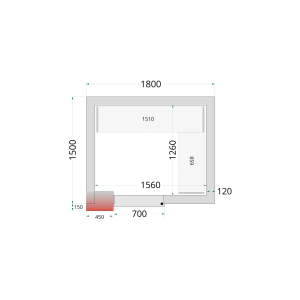 Panele do pomieszczenia chłodniczego 120 mm CR 180x150x220 | TEFCOLD