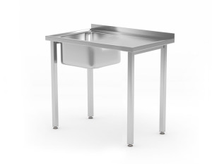 Stół ze zlewem - skręcany głębokość 600 mm HENDI Budget Line zlew po lewej 800x600x(H)850mm