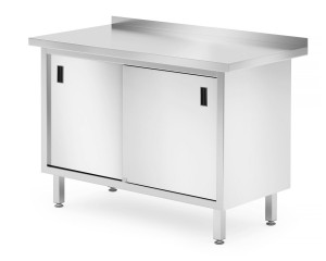 Stół przyścienny szafka z drzwiami suwanymi - spawany HENDI Profi Line 1200x600x(H)850mm