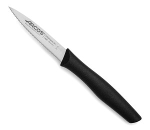 Nóż do obierania spiczasty ząbkowany seria NOVA Arcos czarny (L)200mm