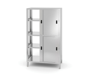 Szafa przelotowa z przegrodą i drzwiami suwanymi - skręcana HENDI Kitchen Line 800x500x(H)1800mm