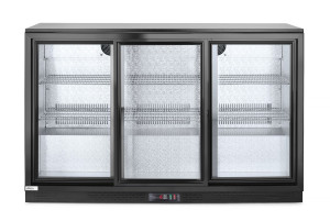 Lodówka barowa z potrójnymi drzwiami suwanymi Arktic 308L czarny 220-240V/160W 1350x520x(H)865mm