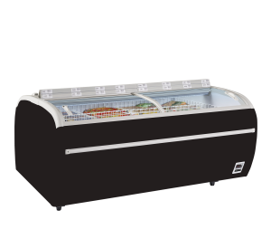 Czarna chłodziarka / zamrażarka supermarketowa TWIN 220B-CF | TEFCOLD