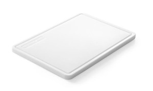 Deska do krojenia uniwersalna z wycięciem HENDI biały 355x250x(H)15mm