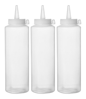Dyspensery do zimnych sosów - 3 szt. HENDI 0,35L transparentny 3 szt. ø55x(H)205mm