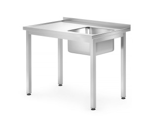 Stół ze zlewem - skręcany głębokość 700 mm HENDI Kitchen Line Lokalizacja komory - po prawej 1000x700x(H)850 mm 1000x700x(H)850mm