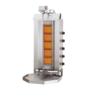 Opiekacz gazowy kebab MELTEM MD-5 z górnym napędem, 5 palników ,120kg, 16,1 kW, Propan