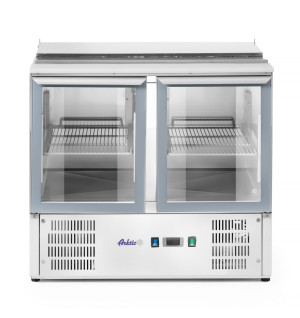 Stół chłodniczy 2-drzwiowy przeszklony z pokrywą uchylną Arktic 247L 230V/145W 900x700x(H)860mm