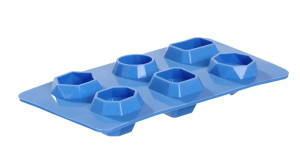 Forma do kostek lodu w kształcie kamienia szlachetnego BarUp niebieski 2 szt. 190x105x(H)30mm