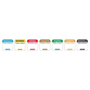 Etykiety Food Safety na każdy dzień tygodnia - wielorazowe HENDI Wtorek 1000 szt. 25x25mm